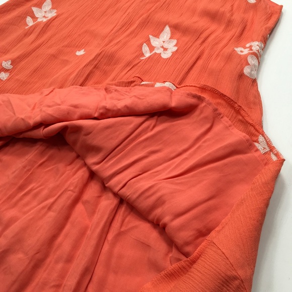 Honey Belle | Orange White Flower Sleeveless Dress - Picture 6 of 8